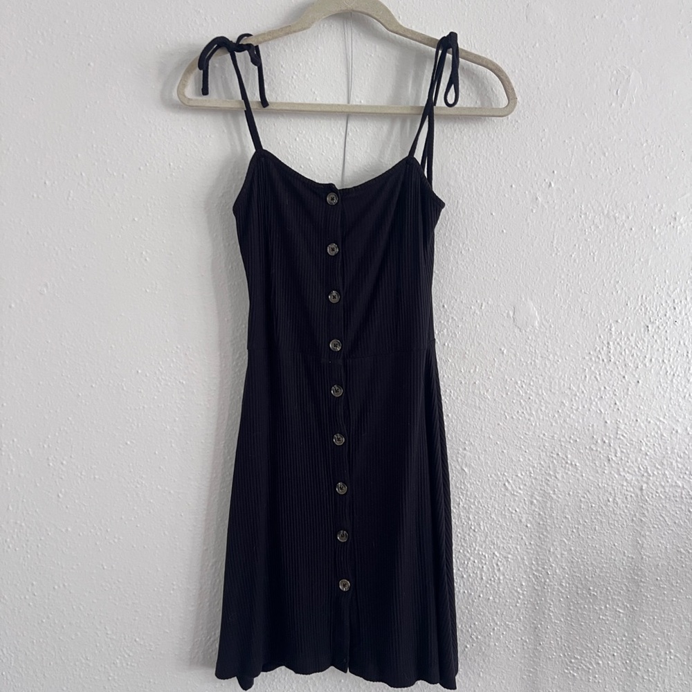Elegant Black Button-Down Dress